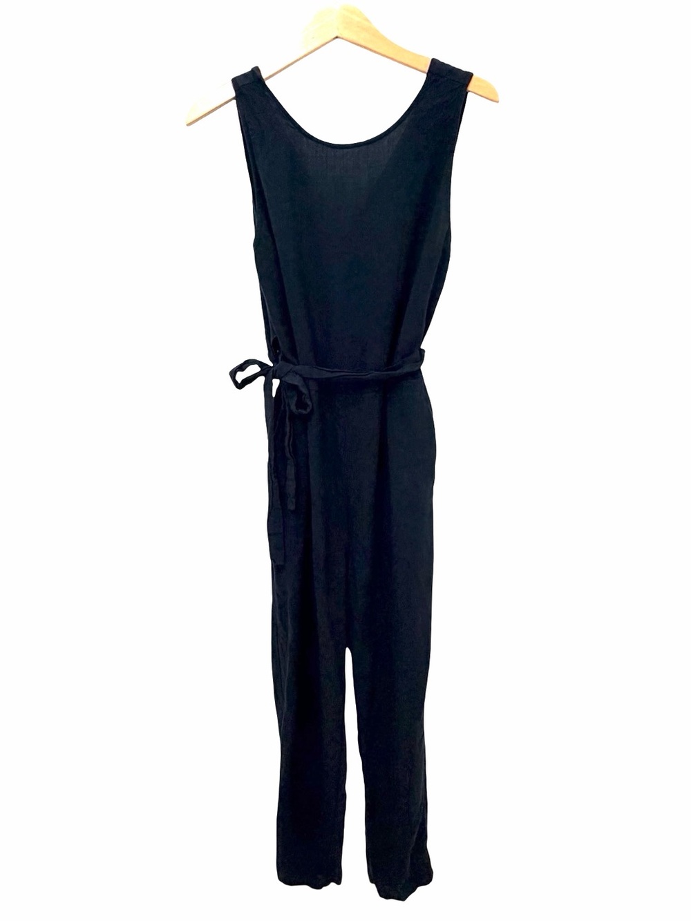 Marine Layer Eloise Belted Jumpsuit Black Size Medium - Picture 5 of 7
